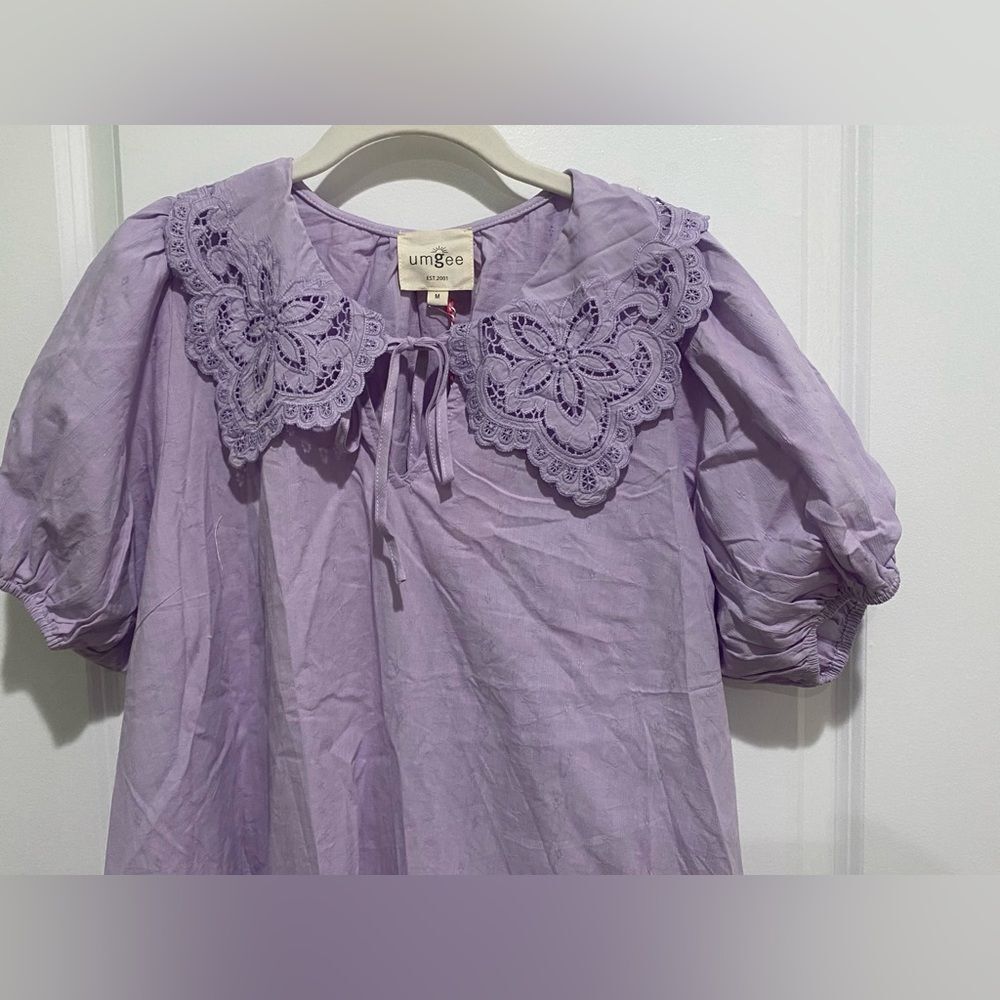 Umgee Lavender Ruffle Tie-Front Mini Dress - Picture 5 of 5